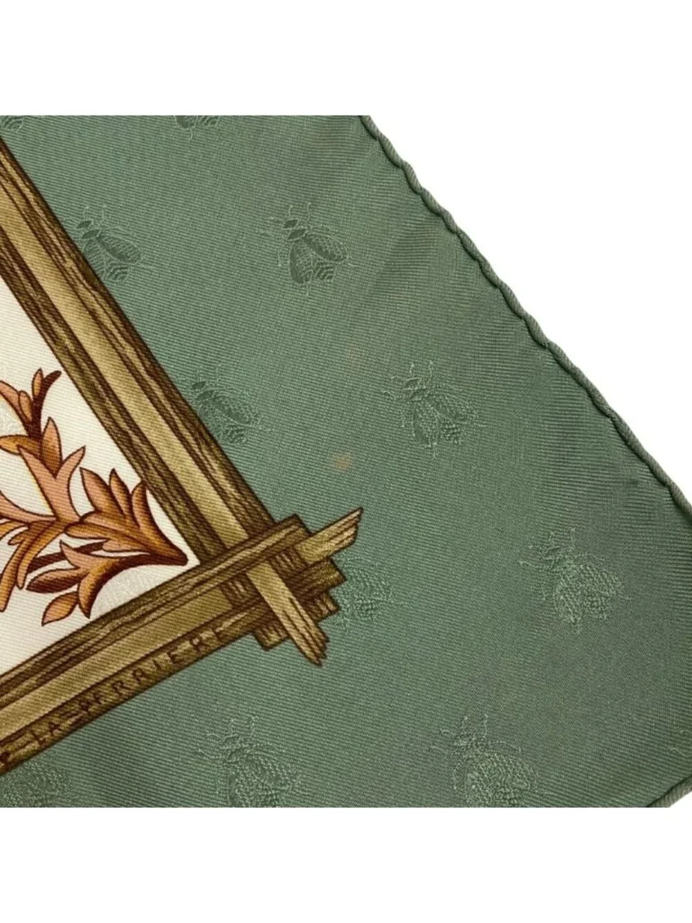★SOLD★ Hermes Carre 90 Herbier de Gavarnie Pressed Flowers of Scarf Green - Picture 10 of 10